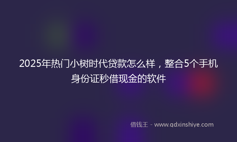 2025年热门小树时代贷款怎么样，整合5个手机身份证秒借现金的软件
