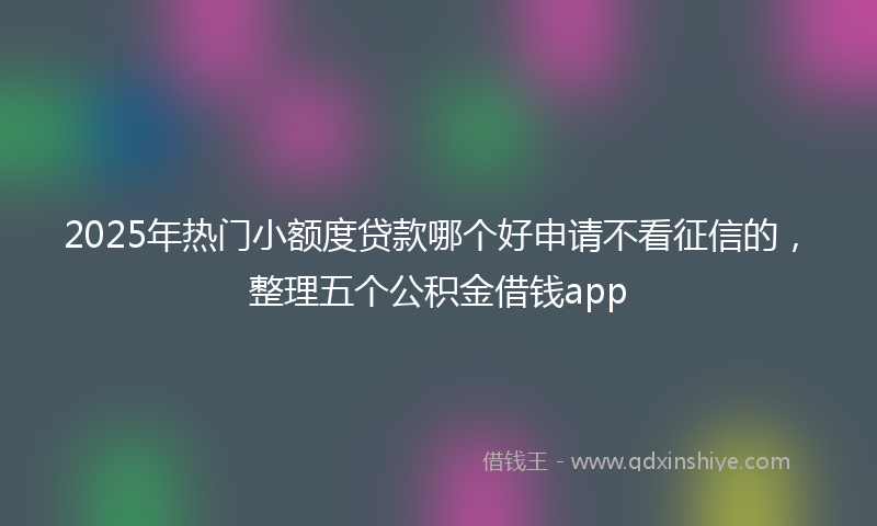2025年热门小额度贷款哪个好申请不看征信的，整理五个公积金借钱app