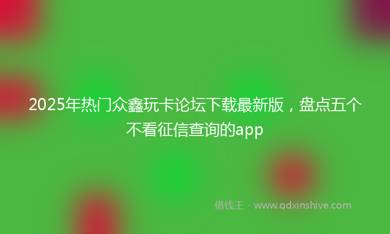 2025年热门众鑫玩卡论坛下载最新版，盘点五个不看征信查询的app