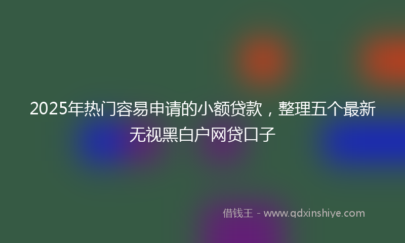 2025年热门容易申请的小额贷款，整理五个最新无视黑白户网贷口子