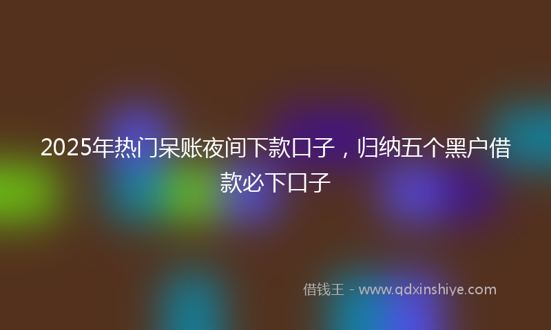 2025年热门呆账夜间下款口子，归纳五个黑户借款必下口子