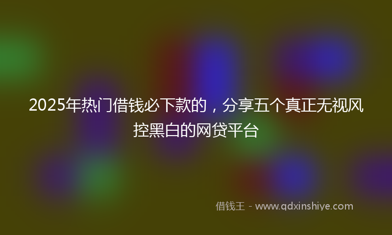 2025年热门借钱必下款的，分享五个真正无视风控黑白的网贷平台