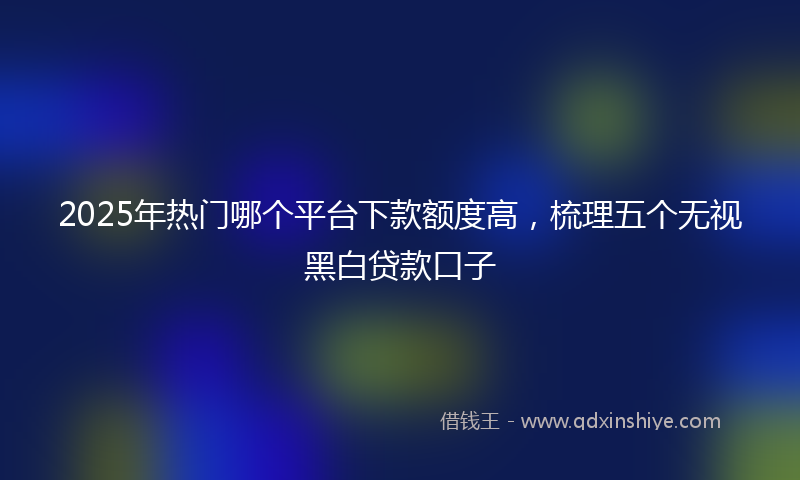 2025年热门哪个平台下款额度高，梳理五个无视黑白贷款口子