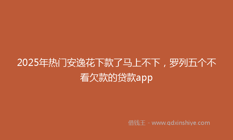 2025年热门安逸花下款了马上不下，罗列五个不看欠款的贷款app