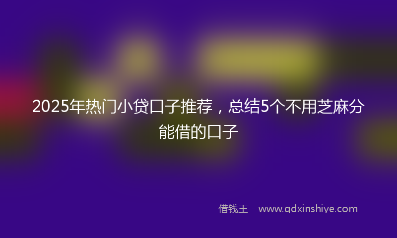 2025年热门小贷口子推荐，总结5个不用芝麻分能借的口子