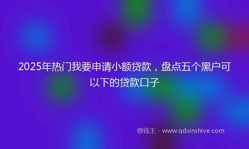 2025年热门我要申请小额贷款，盘点五个黑户可以下的贷款口子