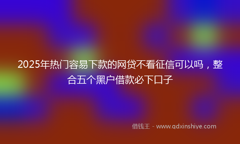 2025年热门容易下款的网贷不看征信可以吗，整合五个黑户借款必下口子