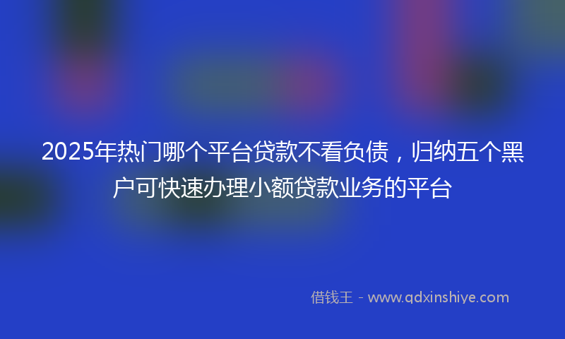 2025年热门哪个平台贷款不看负债，归纳五个黑户可快速办理小额贷款业务的平台