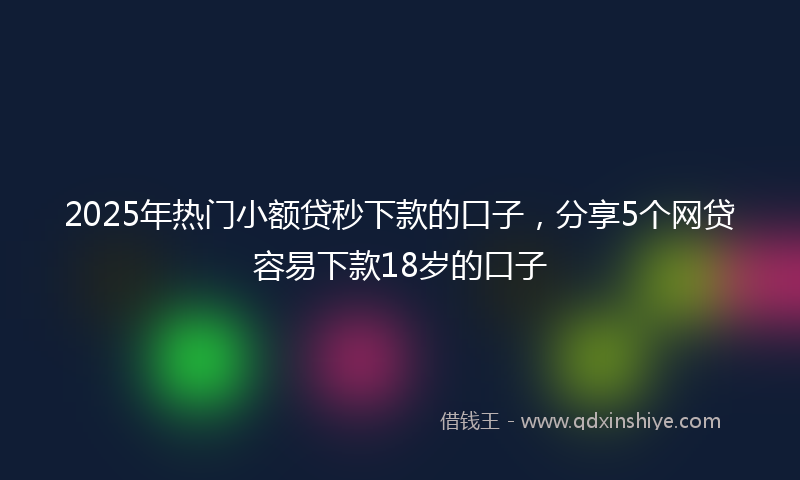 2025年热门小额贷秒下款的口子，分享5个网贷容易下款18岁的口子