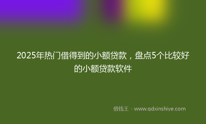 2025年热门借得到的小额贷款，盘点5个比较好的小额贷款软件