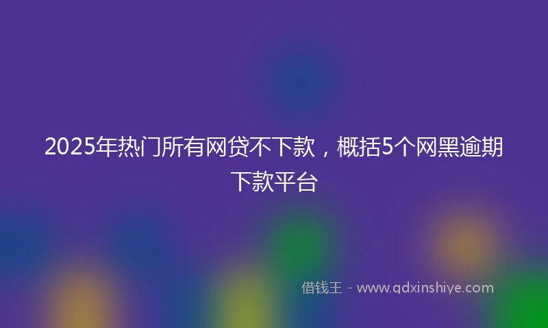 2025年热门所有网贷不下款，概括5个网黑逾期下款平台
