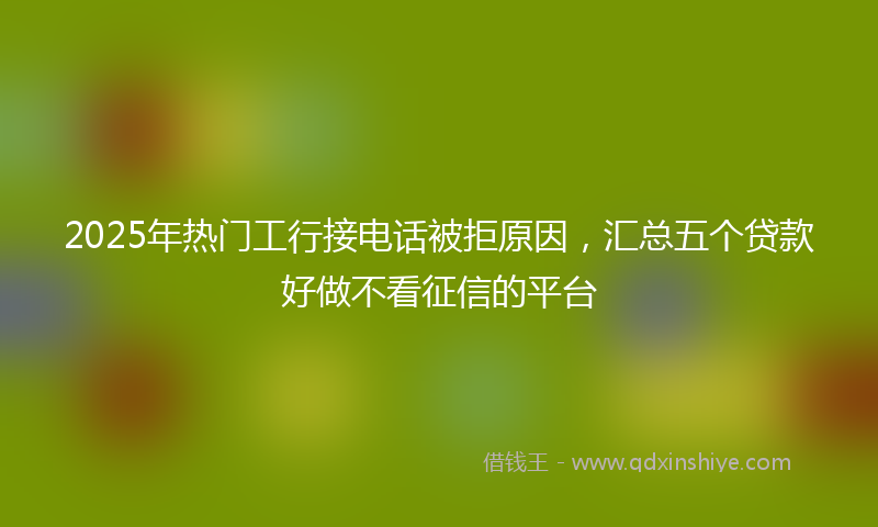 2025年热门工行接电话被拒原因，汇总五个贷款好做不看征信的平台