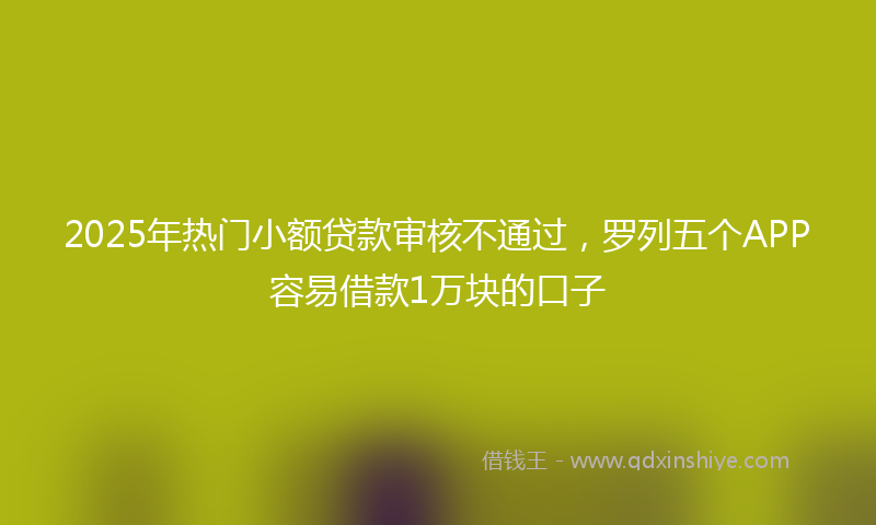 2025年热门小额贷款审核不通过，罗列五个APP容易借款1万块的口子