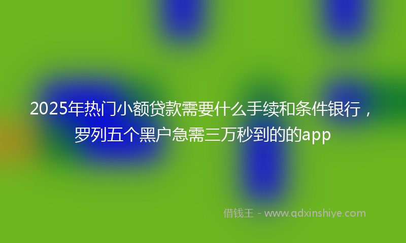2025年热门小额贷款需要什么手续和条件银行，罗列五个黑户急需三万秒到的的app