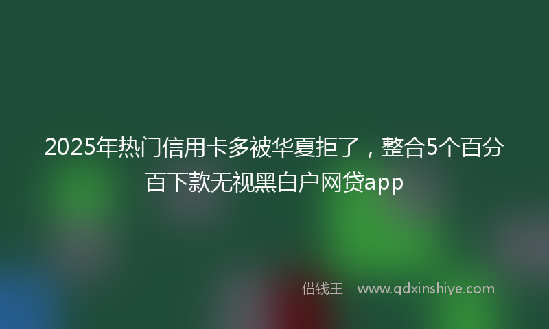 2025年热门信用卡多被华夏拒了，整合5个百分百下款无视黑白户网贷app