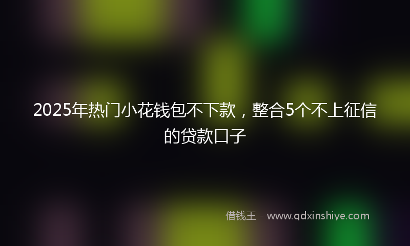 2025年热门小花钱包不下款，整合5个不上征信的贷款口子