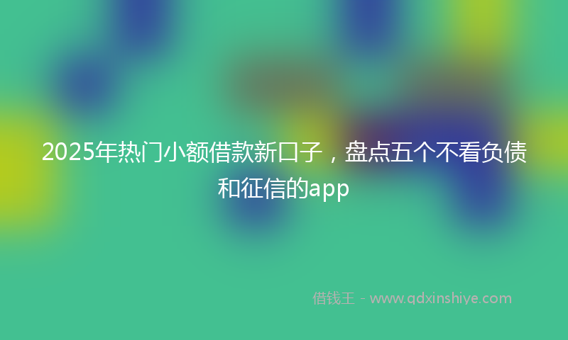 2025年热门小额借款新口子，盘点五个不看负债和征信的app