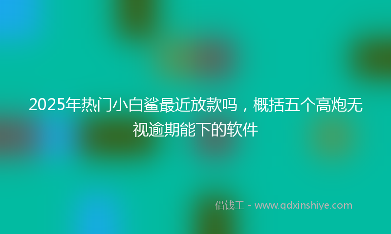 2025年热门小白鲨最近放款吗，概括五个高炮无视逾期能下的软件