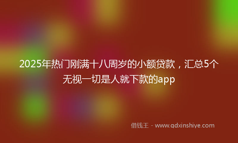 2025年热门刚满十八周岁的小额贷款，汇总5个无视一切是人就下款的app