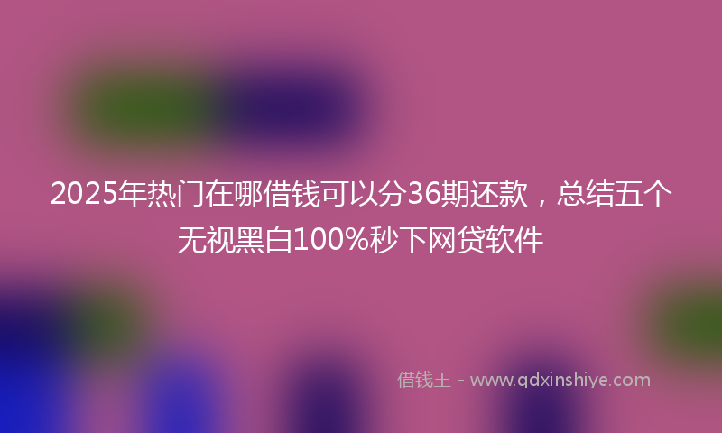 2025年热门在哪借钱可以分36期还款，总结五个无视黑白100%秒下网贷软件