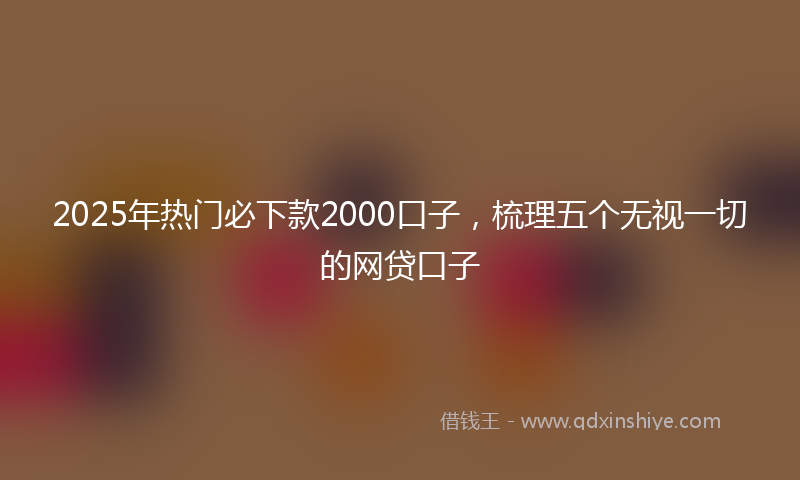 2025年热门必下款2000口子，梳理五个无视一切的网贷口子