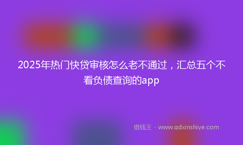 2025年热门快贷审核怎么老不通过，汇总五个不看负债查询的app