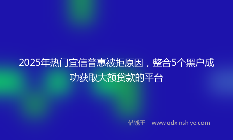 2025年热门宜信普惠被拒原因，整合5个黑户成功获取大额贷款的平台