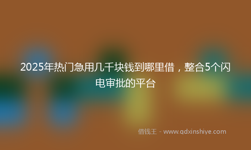 2025年热门急用几千块钱到哪里借，整合5个闪电审批的平台