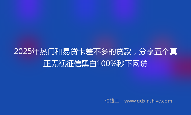 2025年热门和易贷卡差不多的贷款，分享五个真正无视征信黑白100%秒下网贷