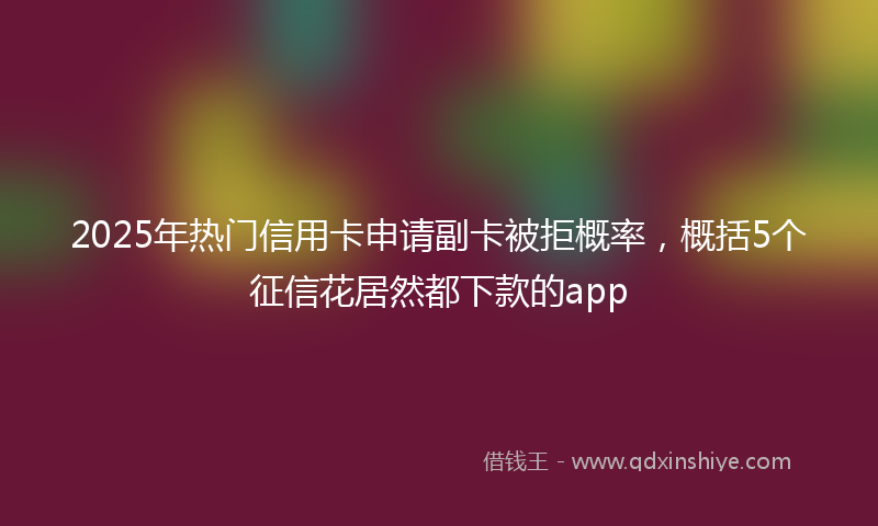 2025年热门信用卡申请副卡被拒概率，概括5个征信花居然都下款的app