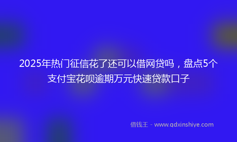 2025年热门征信花了还可以借网贷吗，盘点5个支付宝花呗逾期万元快速贷款口子