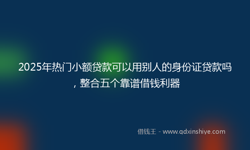 2025年热门小额贷款可以用别人的身份证贷款吗，整合五个靠谱借钱利器