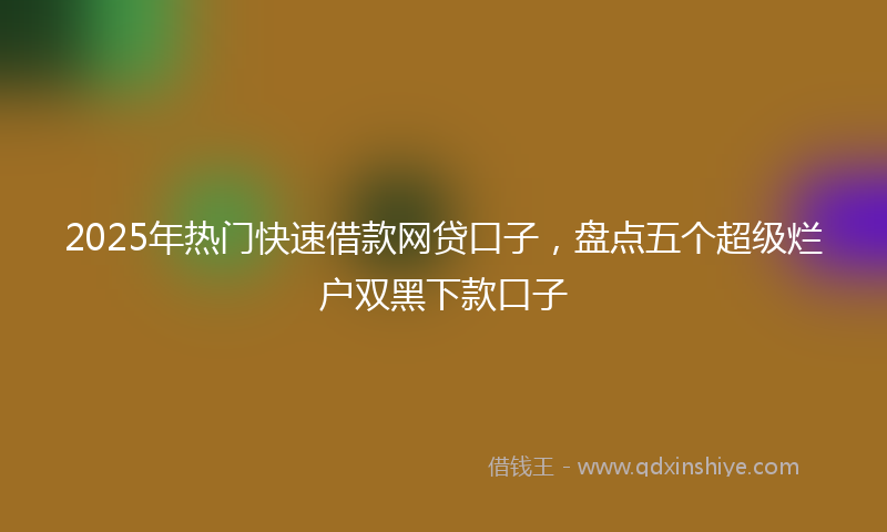 2025年热门快速借款网贷口子，盘点五个超级烂户双黑下款口子
