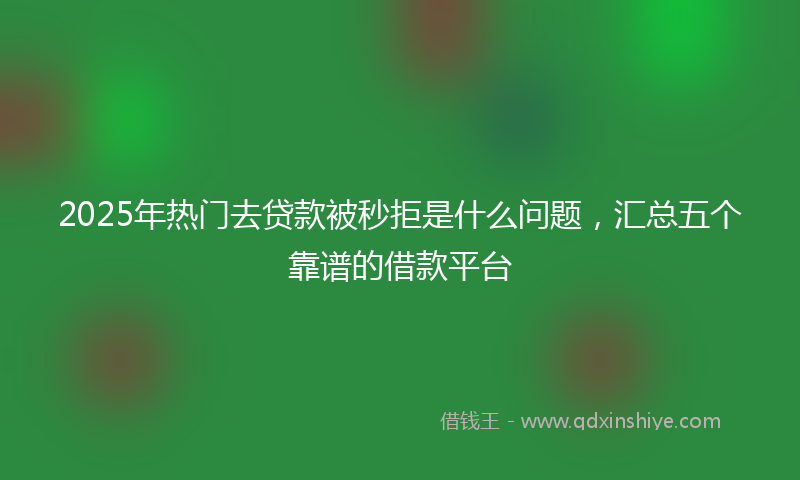 2025年热门去贷款被秒拒是什么问题，汇总五个靠谱的借款平台