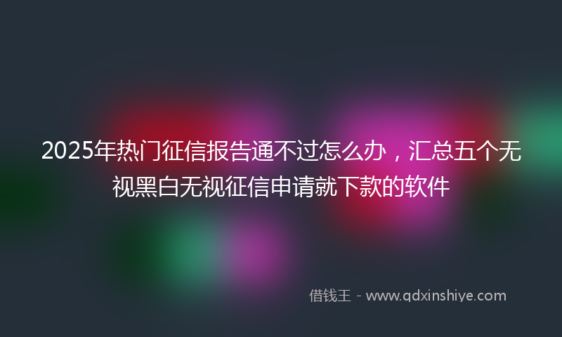 2025年热门征信报告通不过怎么办，汇总五个无视黑白无视征信申请就下款的软件