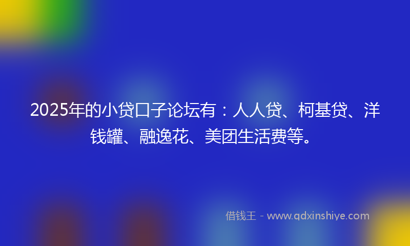 2025年的小贷口子论坛有：人人贷、柯基贷、洋钱罐、融逸花、美团生活费等。