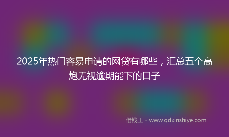 2025年热门容易申请的网贷有哪些，汇总五个高炮无视逾期能下的口子