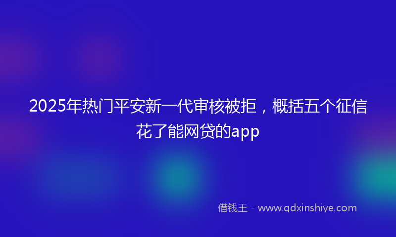 2025年热门平安新一代审核被拒，概括五个征信花了能网贷的app