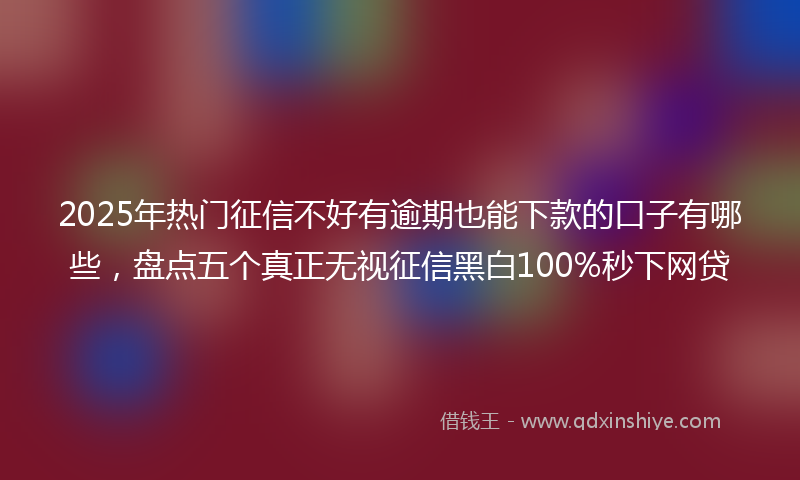 2025年热门征信不好有逾期也能下款的口子有哪些，盘点五个真正无视征信黑白100%秒下网贷