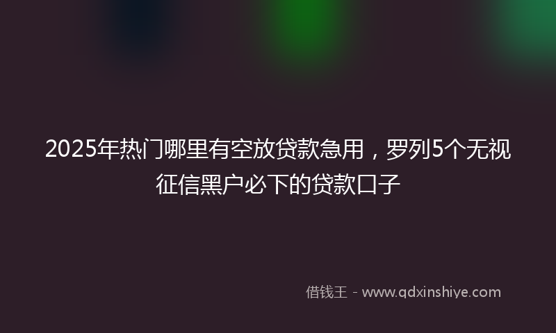 2025年热门哪里有空放贷款急用，罗列5个无视征信黑户必下的贷款口子