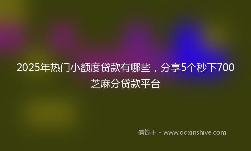 2025年热门小额度贷款有哪些，分享5个秒下700芝麻分贷款平台