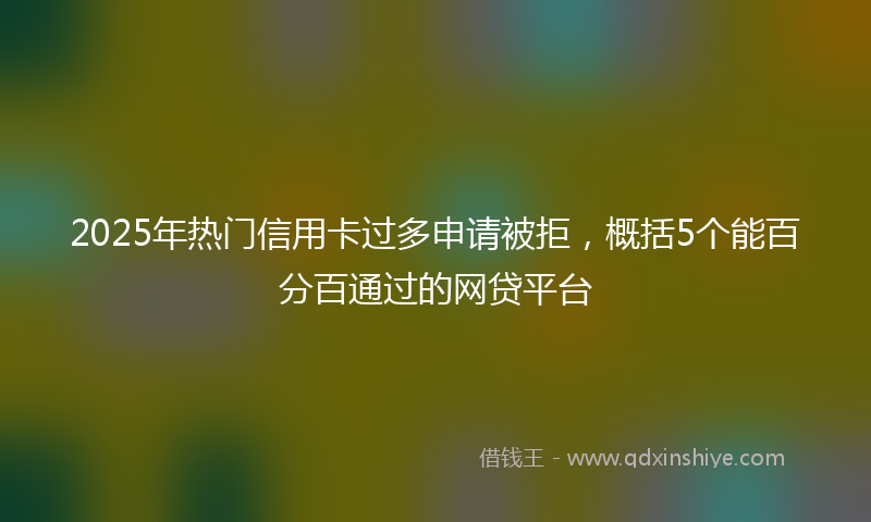 2025年热门信用卡过多申请被拒，概括5个能百分百通过的网贷平台