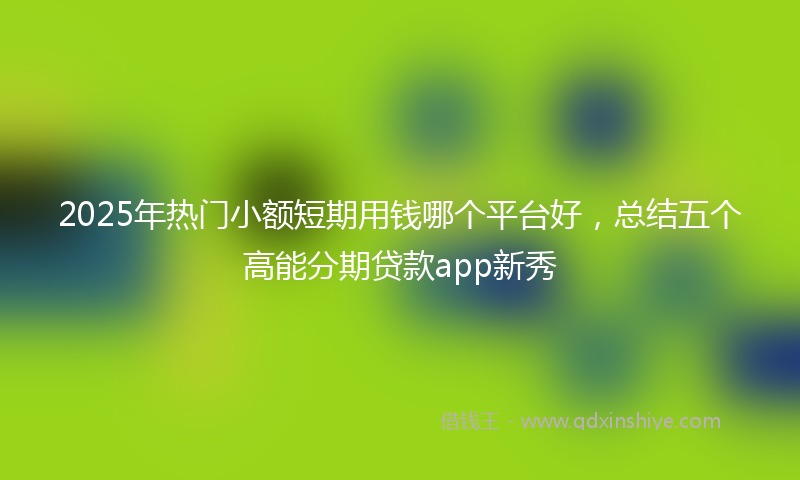 2025年热门小额短期用钱哪个平台好，总结五个高能分期贷款app新秀
