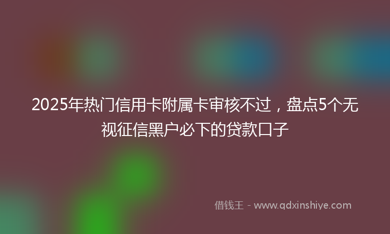 2025年热门信用卡附属卡审核不过，盘点5个无视征信黑户必下的贷款口子