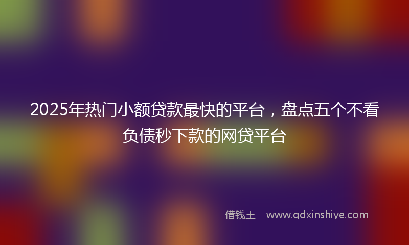 2025年热门小额贷款最快的平台，盘点五个不看负债秒下款的网贷平台