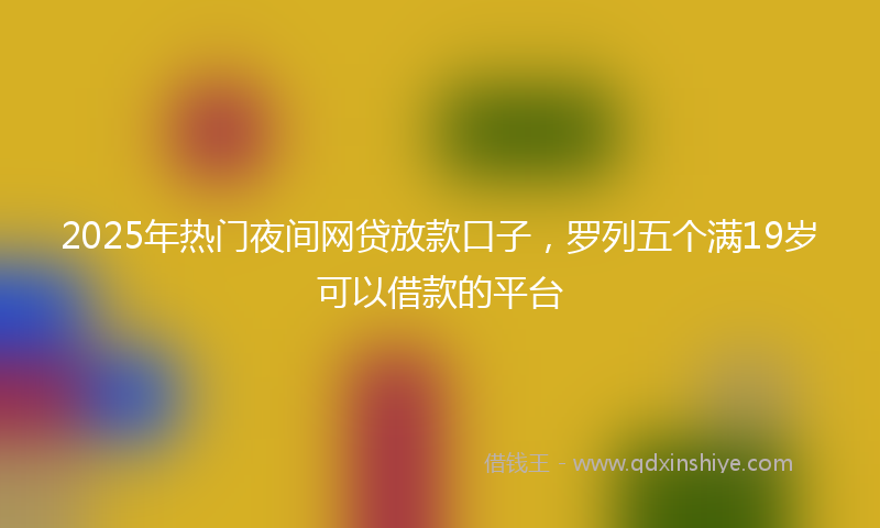 2025年热门夜间网贷放款口子，罗列五个满19岁可以借款的平台