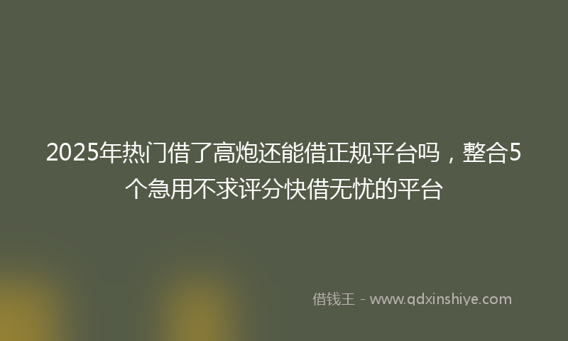 2025年热门借了高炮还能借正规平台吗，整合5个急用不求评分快借无忧的平台
