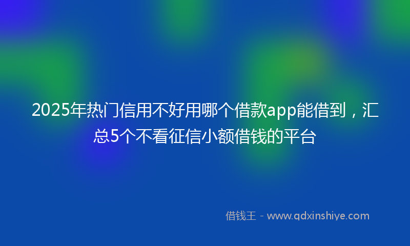 2025年热门信用不好用哪个借款app能借到，汇总5个不看征信小额借钱的平台