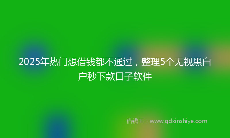 2025年热门想借钱都不通过，整理5个无视黑白户秒下款口子软件