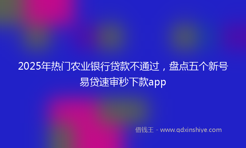 2025年热门农业银行贷款不通过，盘点五个新号易贷速审秒下款app